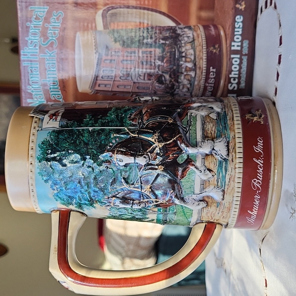 BUDWEISER "OLD SCHOOL HOUSE" BEER STEIN - Picture 1 of 9